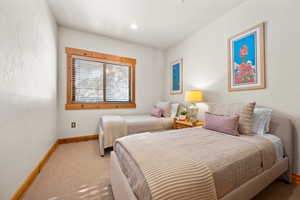 Bedroom featuring carpet floors