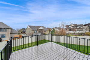 Wooden deck with a yard