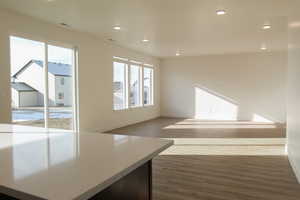 Interior space featuring dark hardwood / wood-style floors