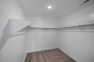 Walk in closet featuring carpet