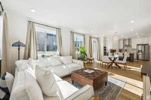 Living room featuring light hardwood / wood-style floors