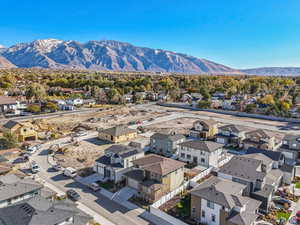 Drone / aerial view with a mountain view