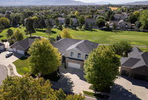 Aerial view featuring a mountain view