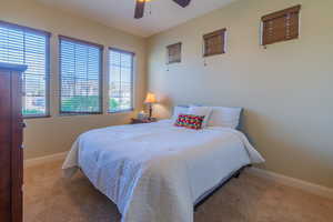 Second bedroom with ceiling fan