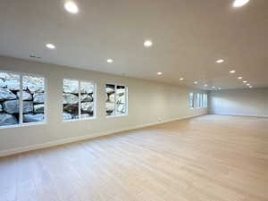 Interior space with light hardwood / wood-style floors