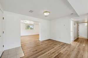 Unfurnished room featuring light hardwood / wood-style flooring