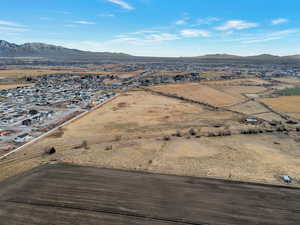 Aerial view featuring a mountain view