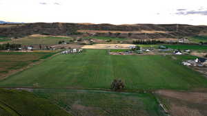 Bird's eye view with a mountain view and a rural view