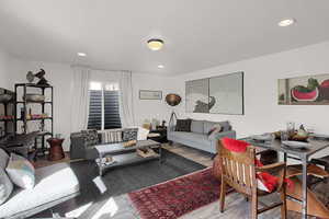 Living room featuring light hardwood / wood-style floors