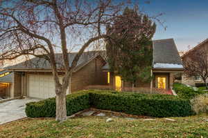 View of front of home with a garage