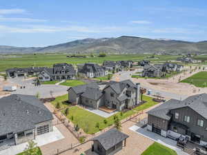 Aerial view featuring a mountain view