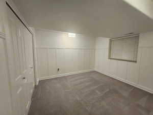 View of carpeted spare room