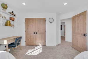 View of carpeted bedroom