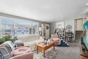 Living room with carpet and a healthy amount of sunlight