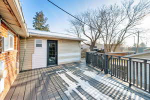 View of wooden deck