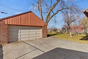 Garage with a yard