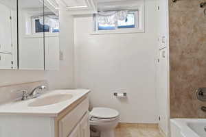 Bathroom with vanity and toilet