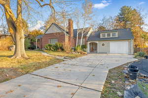 View of front of home featuring a garage