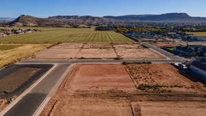 Aerial view featuring a mountain view