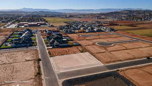 Aerial view featuring a mountain view