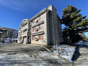 View of snow covered building