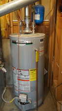 Utility room with water heater