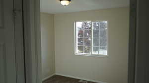 View of carpeted spare room