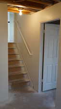 Stairs with concrete floors