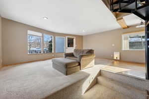 View of carpeted living room