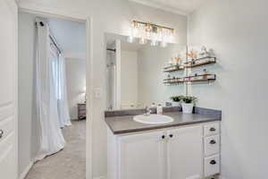 Bathroom featuring vanity