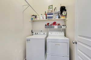 Laundry area with independent washer and dryer