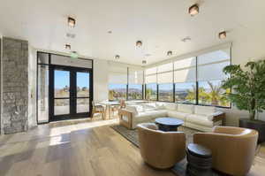 Clubhouse lobby featuring a mountain view