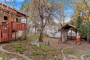 View of yard featuring a gazebo