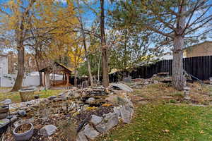 View of yard featuring a gazebo