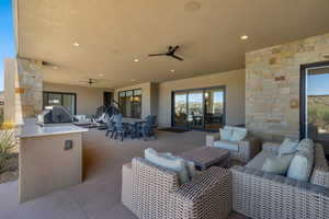 View of patio featuring outdoor lounge area