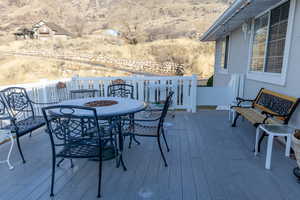 View of wooden deck