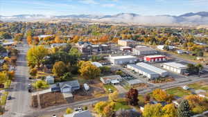 Drone / aerial view featuring a mountain view