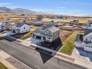 Drone / aerial view with a mountain view