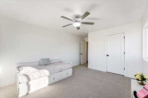 Interior space with ceiling fan