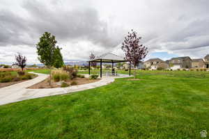 View of yard with a gazebo