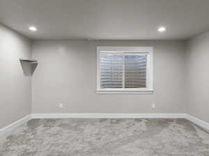 View of carpeted spare room