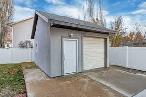 View of garage