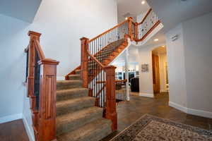 Staircase with a high ceiling