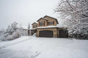 View of front facade with a garage