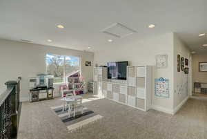 View of carpeted living room