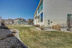 View of yard with a playground