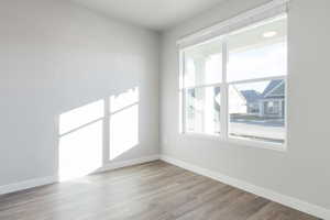 Unfurnished room with a wealth of natural light and light hardwood / wood-style floors