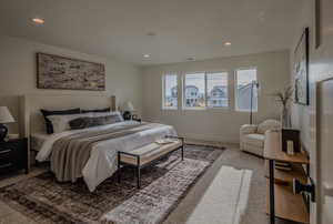 View of carpeted bedroom