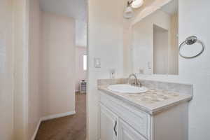 Bathroom featuring vanity