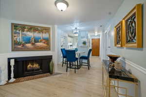 Dining space featuring light hardwood / wood-style floors